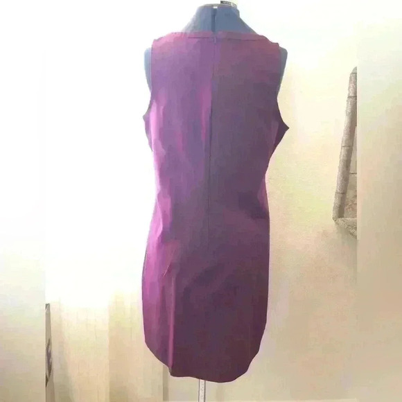 Banana Republic Plum Front Ruffles Front Key Hole Dress Women 10 - Picture 4 of 13